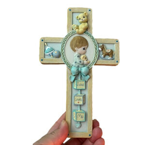 Vintage Precious Moments Children's Cross Baptism Christening Gift Nursery Faith